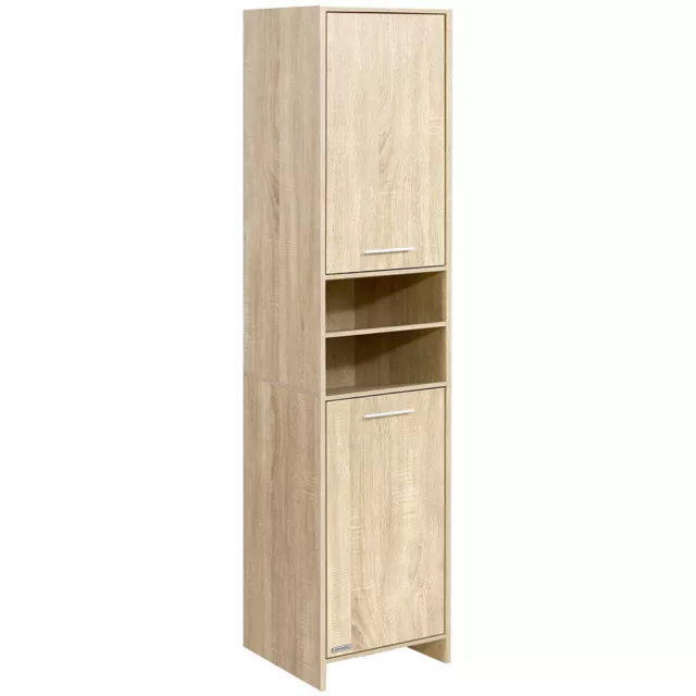 Artiss 185cm Bathroom Cabinet Tallboy Furniture Storage Cupboard Oak/White