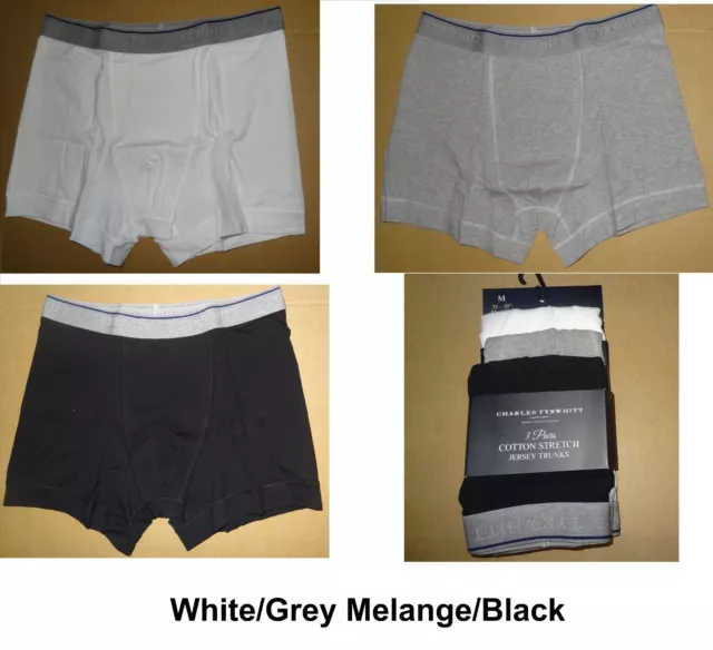 Charles Tyrwhitt Mens Cotton Stretch Jersey  Trunk/Underwear : New Size M: 3pk