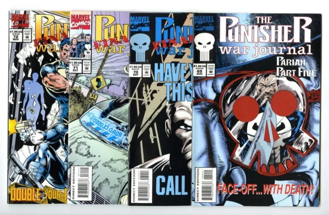 Punisher War Journal (1988) #69,70,71,72 Avg Nm Marvel Comics
