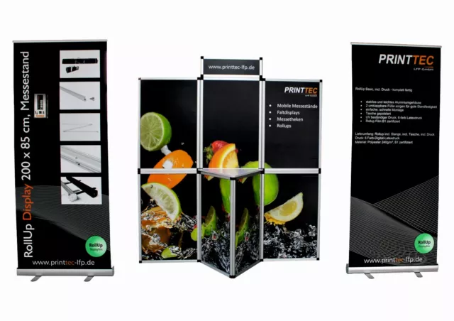 Messetheke, Promotion Stand optional mit 2 RollUp`s inkl. Ihrem Druck