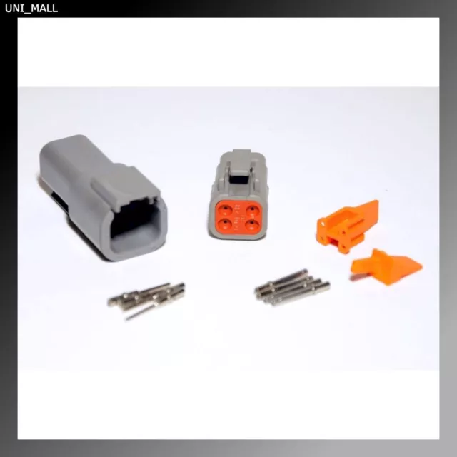 Deutsch DTM 4-Pin Véritable Connecteur Kit 20-22AWG Solide Contacts, USA