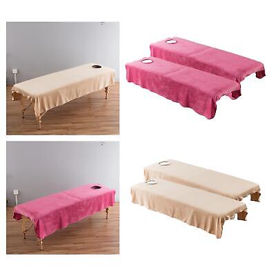 4 sábanas de masaje franela edredones cosméticos spa con agujero rosado