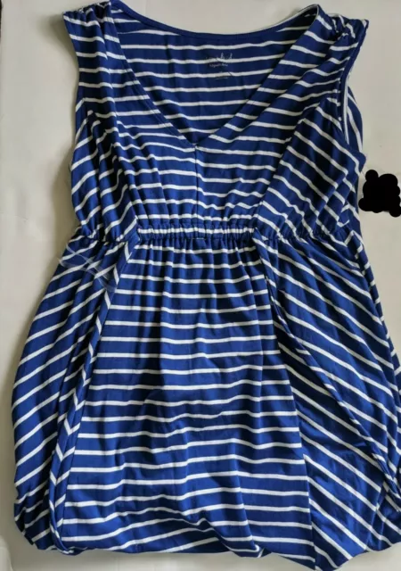 Striped Tank Blue & White Maternity Dress By Ingrid & Isabel Size Medium