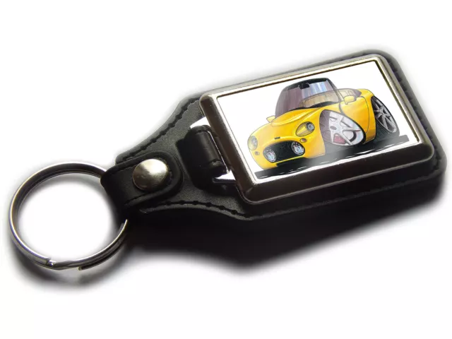 TVR GRIFFITH Sports Car Koolart Leather and Chrome Keyring