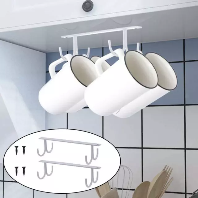 Ganci Asciugamano Tazza Mug Holder Hanger Cucina Sotto Mensola Rack di