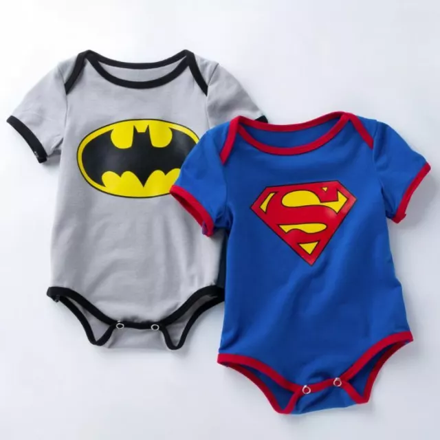 Baby Boys Clothes Superman Batman Romper Jumpsuit Short Sleeve Bodysuit Superbab
