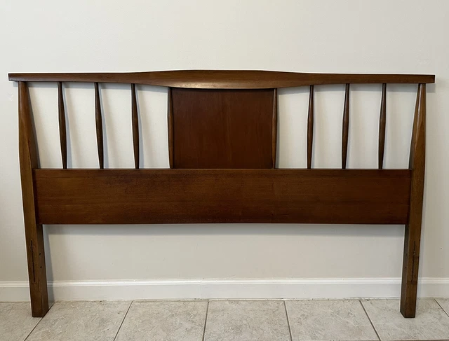 Mid Century Modern Vintage Full sized headboard Natural Wood Retro Headboard