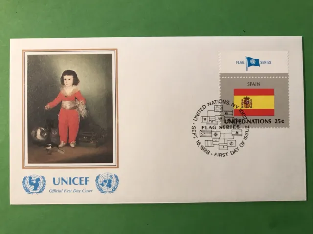 1988 - FDC - Mi.Nr. NT-NY 553 -  Flag Series "Spanien“ - ESST United Nations NY