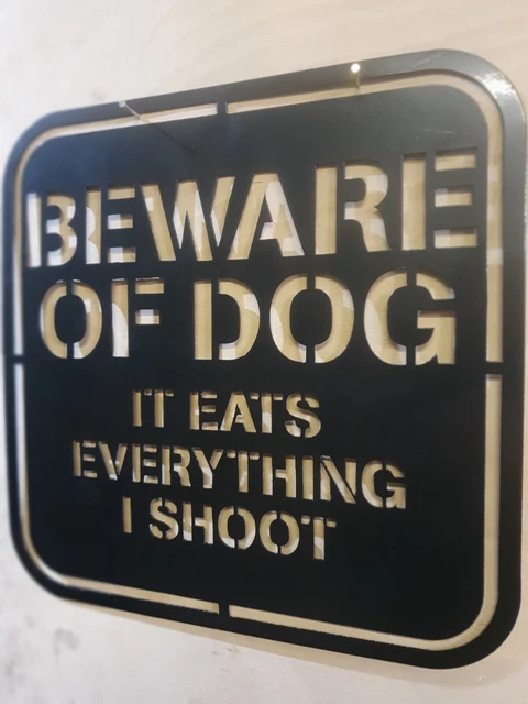 Cuidado con el letrero perro puerta jardín cobertizo faltave etc