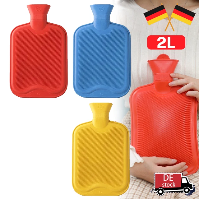 3x Wärmflasche Heizkissen 2L mit Bezug Wärmekissen XXL Bettflasche Heizflasche