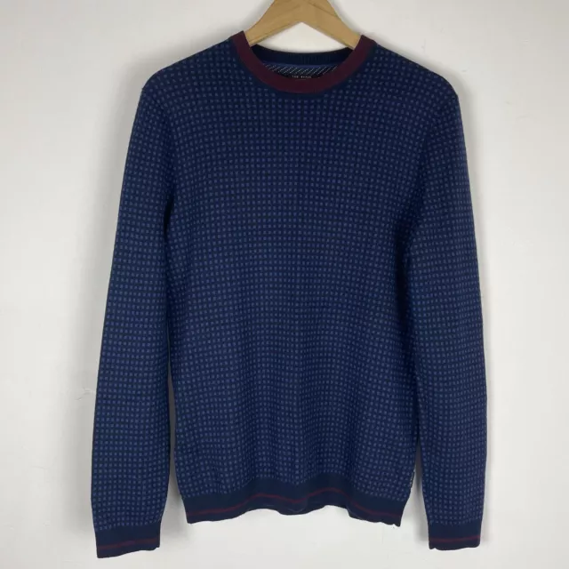 TED BAKER Wool Blend Blue Jumper Size 4 UK M Long Sleeve Knit NWOT