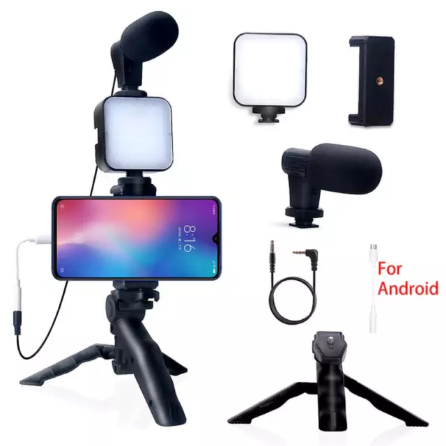 Smartphone Vlogging Kit with Tripod, Mic & LED for TikTok, YouTube