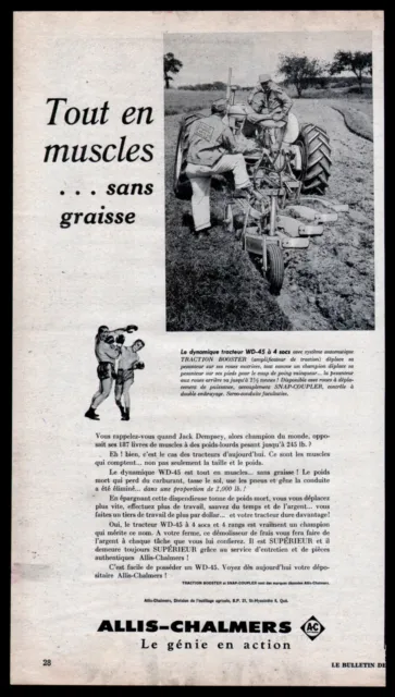 1954 French Canadian Allis-Chalmers print ad WD-45 Tractor