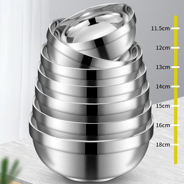 Ciotola Acciaio Inox Deep Dish Doppio Strato Durevole Spesso Casa Isolamento