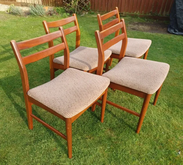 VINTAGE JENTIQUE  Set of 4 Teak 1970s Dining Chairs