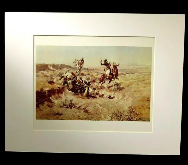 Charles M Russell "The Broken Rope" 11 x 14 Matted Western Print