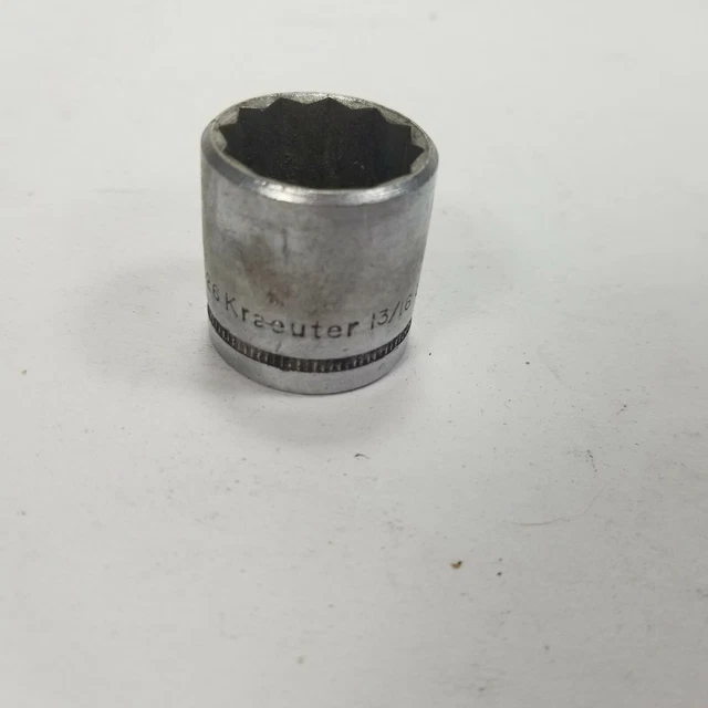 Vintage Kraeuter Tools 3/8" Drive 12 Point 13/16" Socket 32326 Made in USA