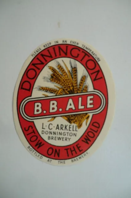 Mint Arkell Donnington Stow On The Wold B B Ale Brewery Beer Bottle Label