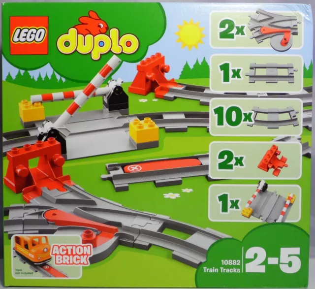 LEGO Duplo 10882 rotaie passaggio a livello rettilineo 2 x capriccio morbido NUOVO