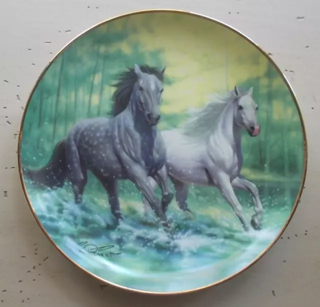 Franklin Mint British Horse Society River Run Porcelain Plate Kirk Reinert