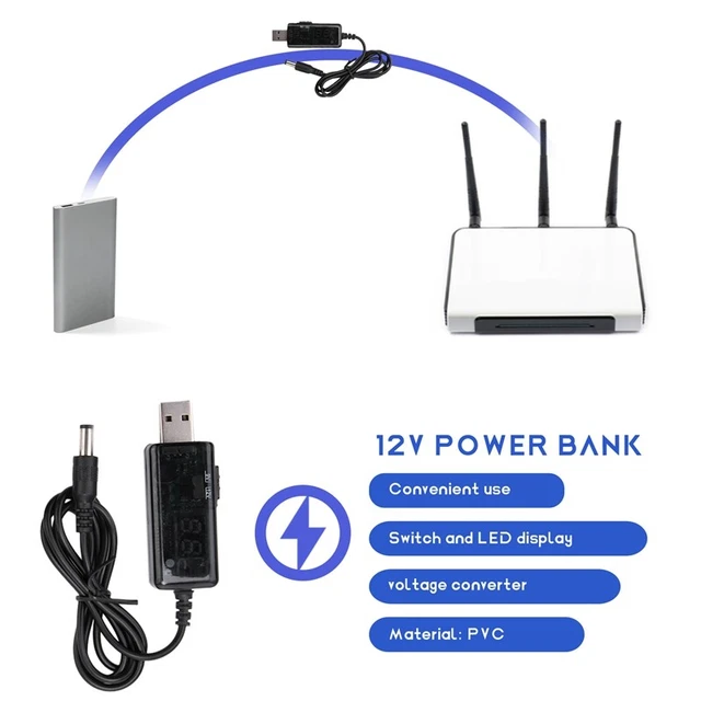 2 pezzi DC 5V a DC 9V 12V USB cavo convertitore passo tensione con passo 1A - G7I5 2