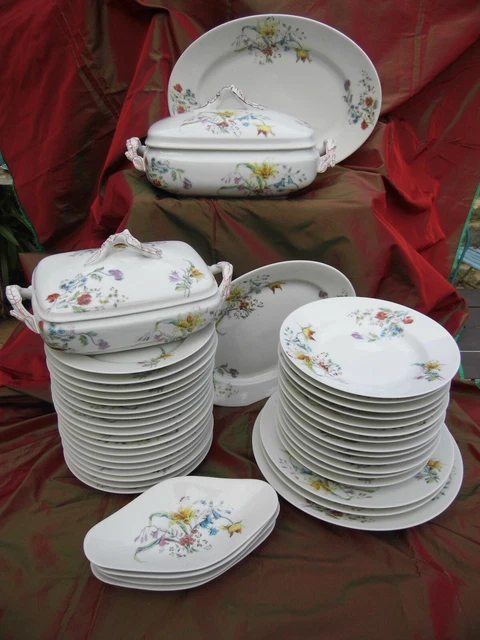 Service à Thé Floral Gallard Tours – Porcelaine Fine Württemberg, état D'usage