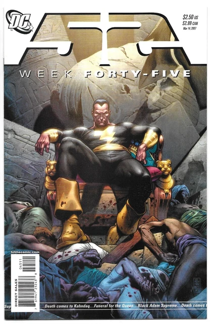 52 WEEK #45 DC COMIC BOOK Shazam & family Black Adam kills Kahndag Isis funeral