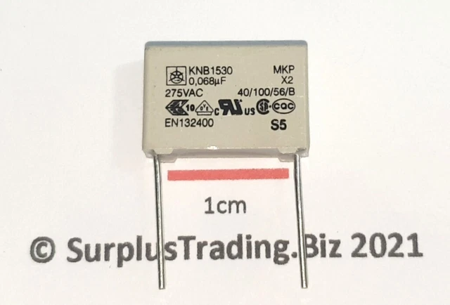 ISKRA KNB1530 0.068ΜF 275Vac X2 RFI MKP Suppression Capacitor (Pk of 2 ...