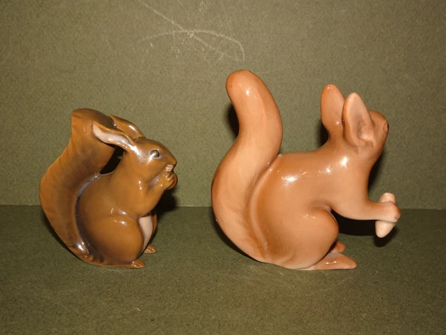 2 ecureuils en porcelaine de ROYAL COPENHAGUE.