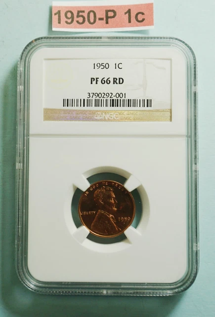 1950-P Lincoln ONE Cent NGC PF66 RD CAMEO Wheat Penny, RED PROOF,Blazer US COIN