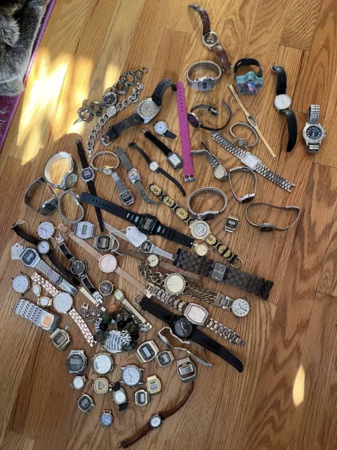 Vintage Unisex Watch Lot Untested (75 Total)