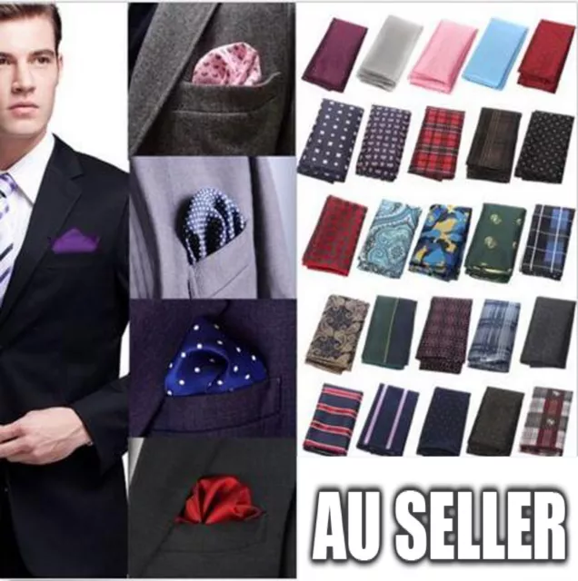 Men's Party Silk Suit Pocket Square Handkerchief Kerchief Towel Hanky 30 Colors