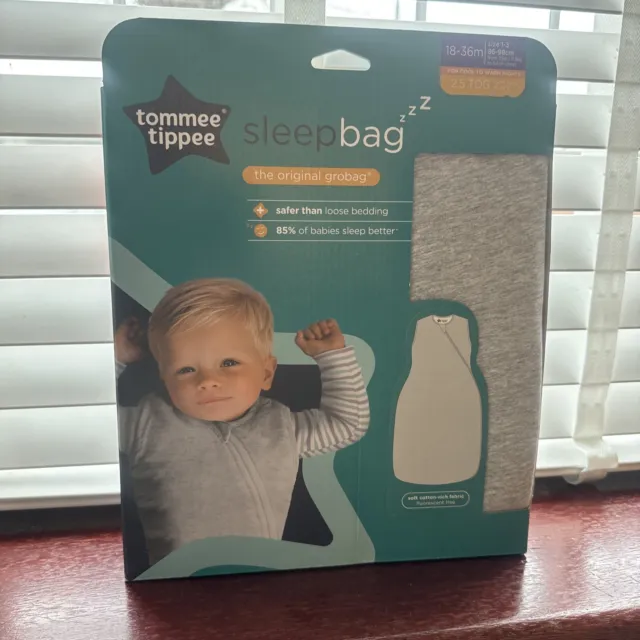 Tommee Tippee Schlafsack, original Growbag 2,5 Tog. Himmelgrau ✅ 18-36 Monate 🙂