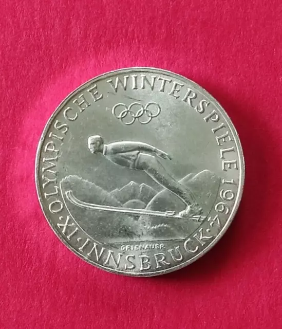 50 Schilling 1964 Olympische Winterspiele Innsbruck Österreich Silber Aks 88