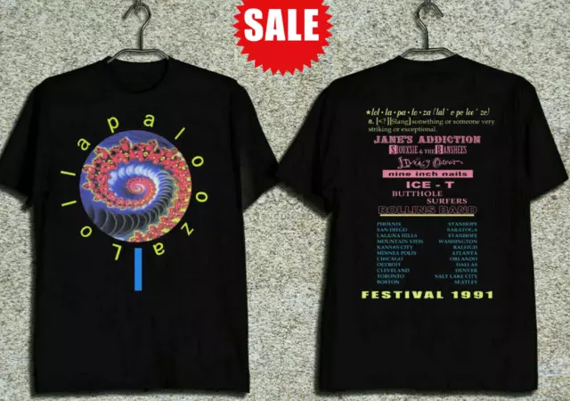 Vintage 1991 Lollapalooza Tour Double Side Black t shirt, double sided, new