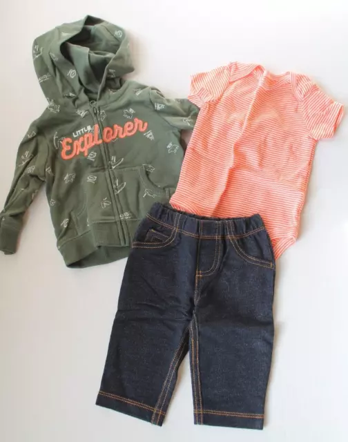 Carter's 3-Piece Little Explorer Jacket & Pants Set Baby Boy 3 Months Outfit NEW