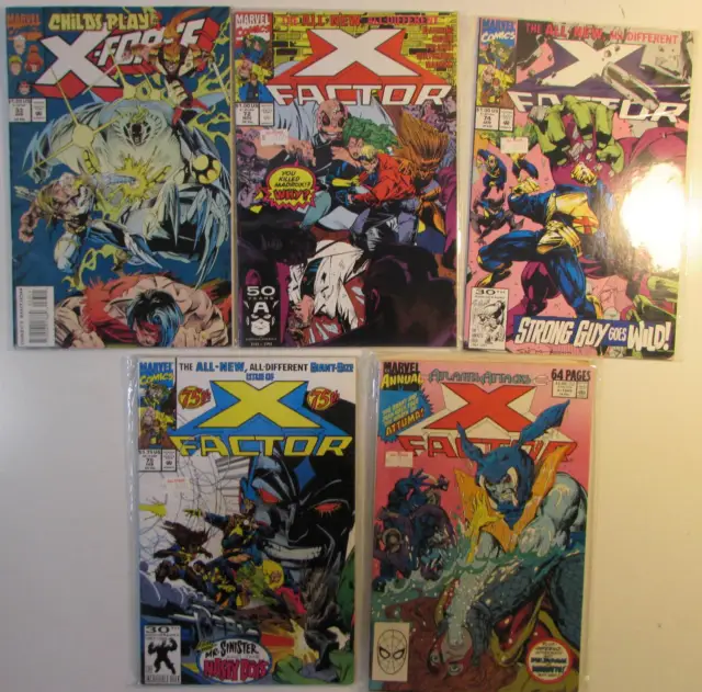 X-Factor Lot of 5 #72,74,75,Annual 4,X-Force 33 Marvel (1991) 1st Series Comics