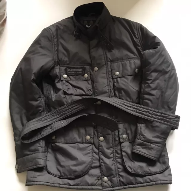 MEN BARBOUR NYLON A7 Bright Brass International Jacket Red Size