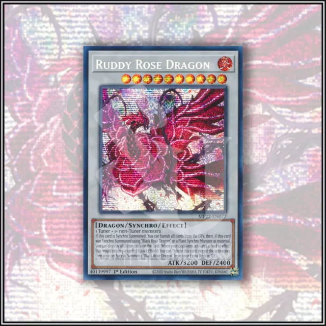 YuGiOh RUDDY ROSE DRAGON | MP22 ▪️ SECRET RARE ▪️ 1ST EDITION 💎