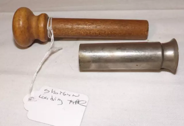 Vintage Wood Handle Late 19th, Early 20th Century Shotgun Shell Loader