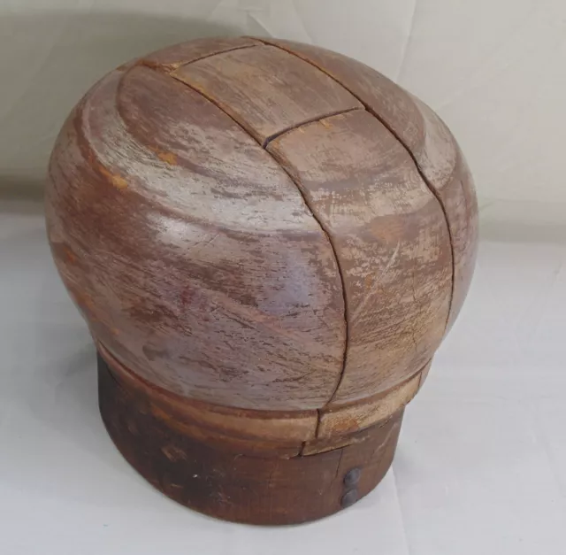 Vintage Wood Hat Block Mold Form Millinery 5-Piece Puzzle