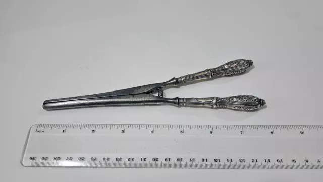 Antique Sterling Silver Handled Glove Stretchers - Hallmarked Sheffield 1902.