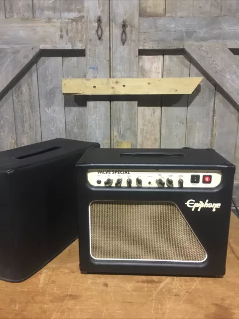 Epiphone Valve Special Electric Guitar Tube Amp Amplifier & Cover Reverb Delay