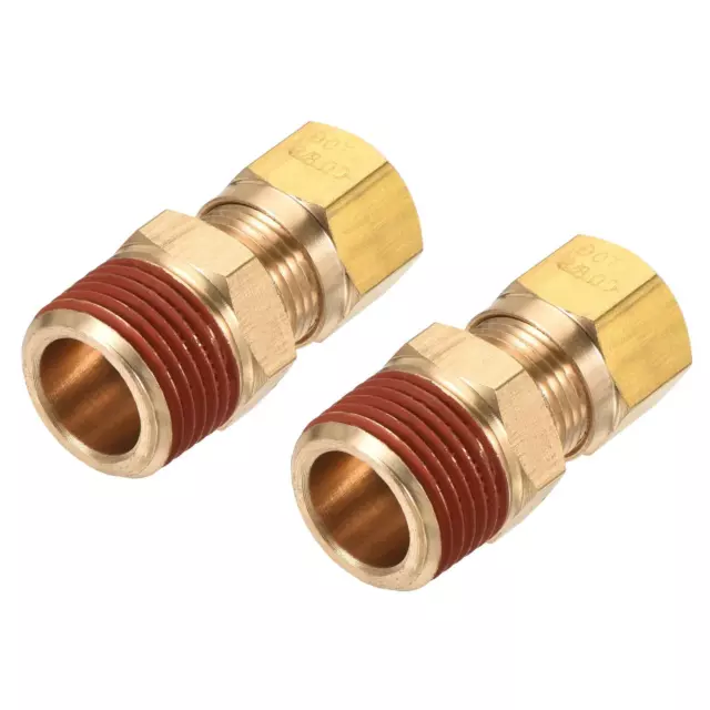 Compression Tuyau Raccord 3/8NPT x 3/8" Tuyau OD Droit Adaptateur Paquet de 2