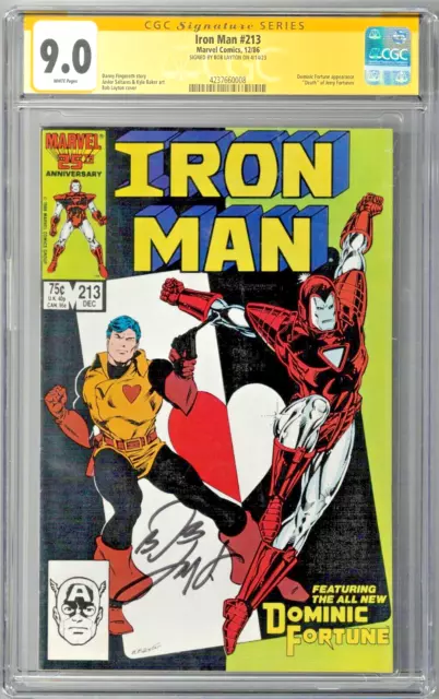 Iron Man #213 CGC SS 9.0 (Dec 1986, Marvel) Signed Bob Layton, Dominic Fortune