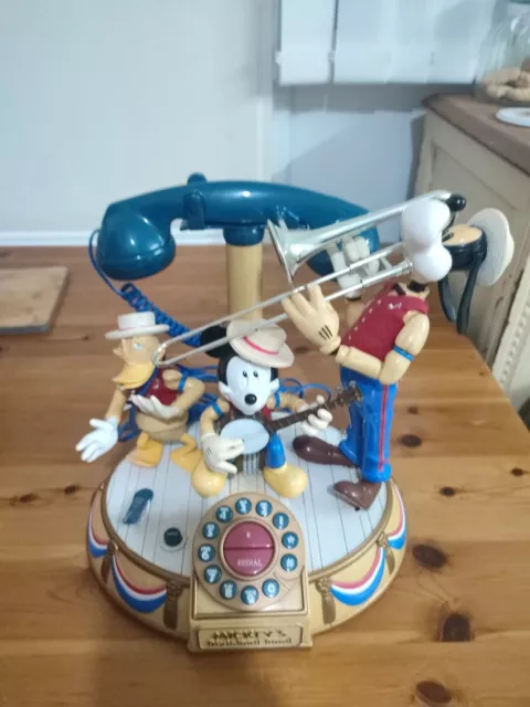 Vintage Disney Mickey's Dixieland Band musikalisches animiertes Telefon von Telemania