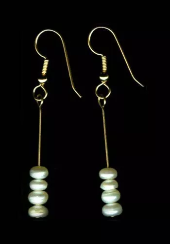 Vintage Salt Water Pearl + 14ktGF Earrings Ancient Greece Ocean Lightening Tears