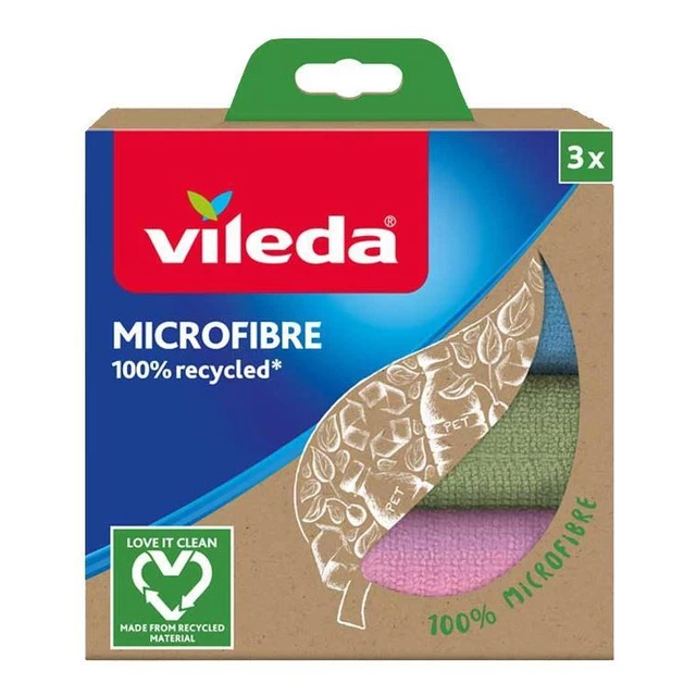 Vileda Microfibre Recycled 3 Panni Multiuso 168310-Vileda