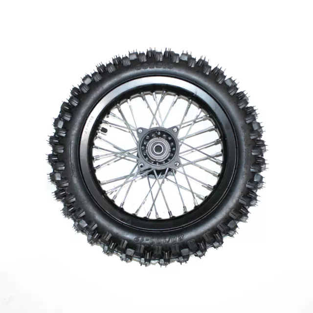 BLACK 15mm Axle 3.00 - 12 12" Inch Rear Wheel Rim + Tyre Tire PIT PRO Dirt Bike