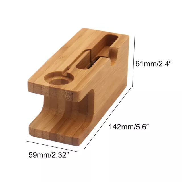 Charging Dock Station Charger Holder Stand For iWatch Apple iPhone Wooden 3